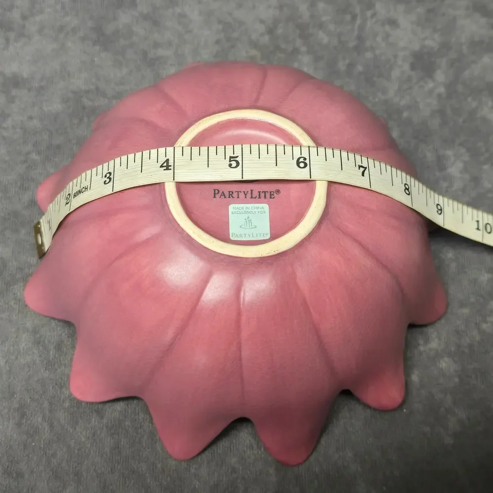 PartyLite Pink Asian Persuasion Lotus Flower Decorative Multi Use Bowl Floral - Picture 11 of 13